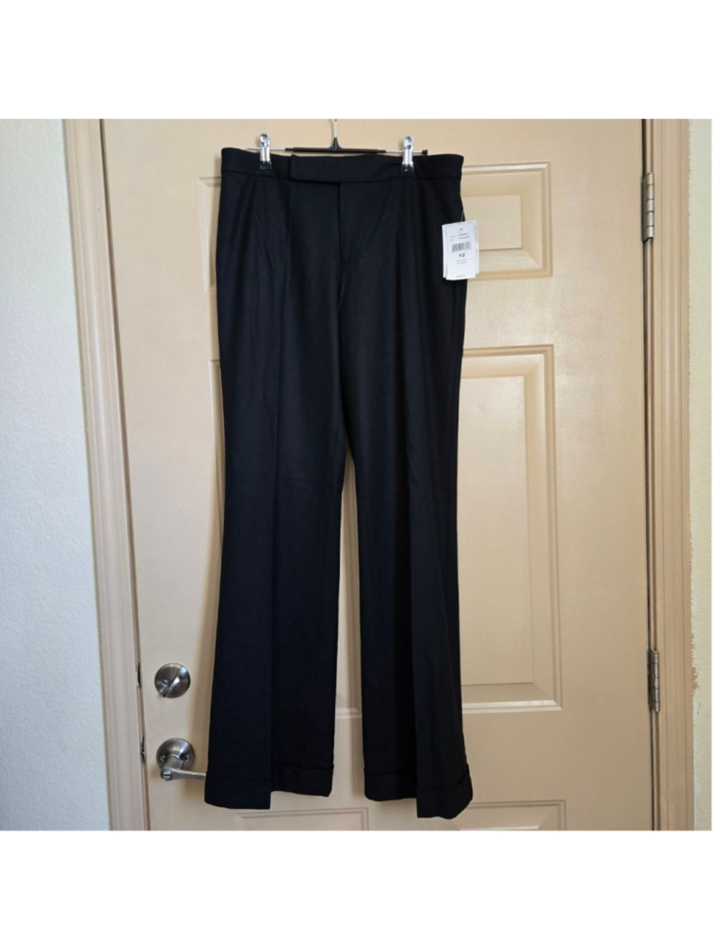 Nwt Ralph Lauren Black Label Black Wool Blend Trousers Size 10